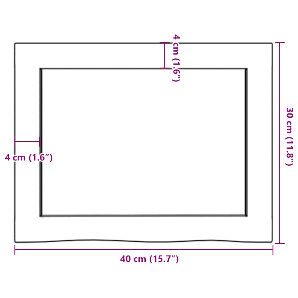 Wandregal 40x30x(2-4) cm Massivholz Eiche Unbehandelt