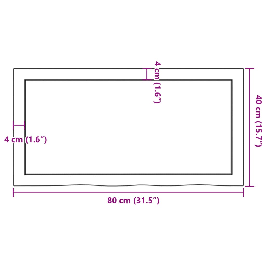 Wandregal 80x40x(2-4) cm Massivholz Eiche Unbehandelt