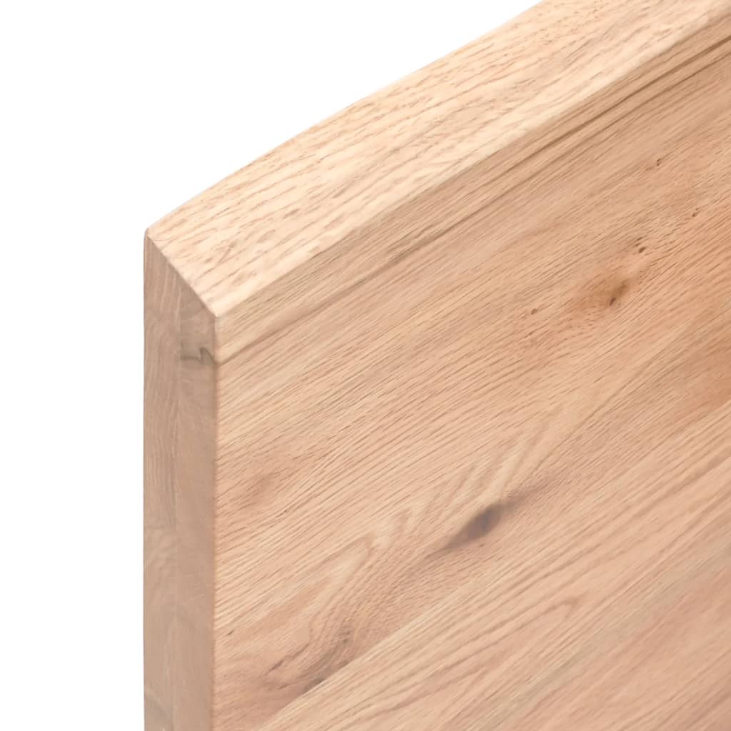 Wandregal Hellbraun 60x20x4 cm Massivholz Eiche Behandelt