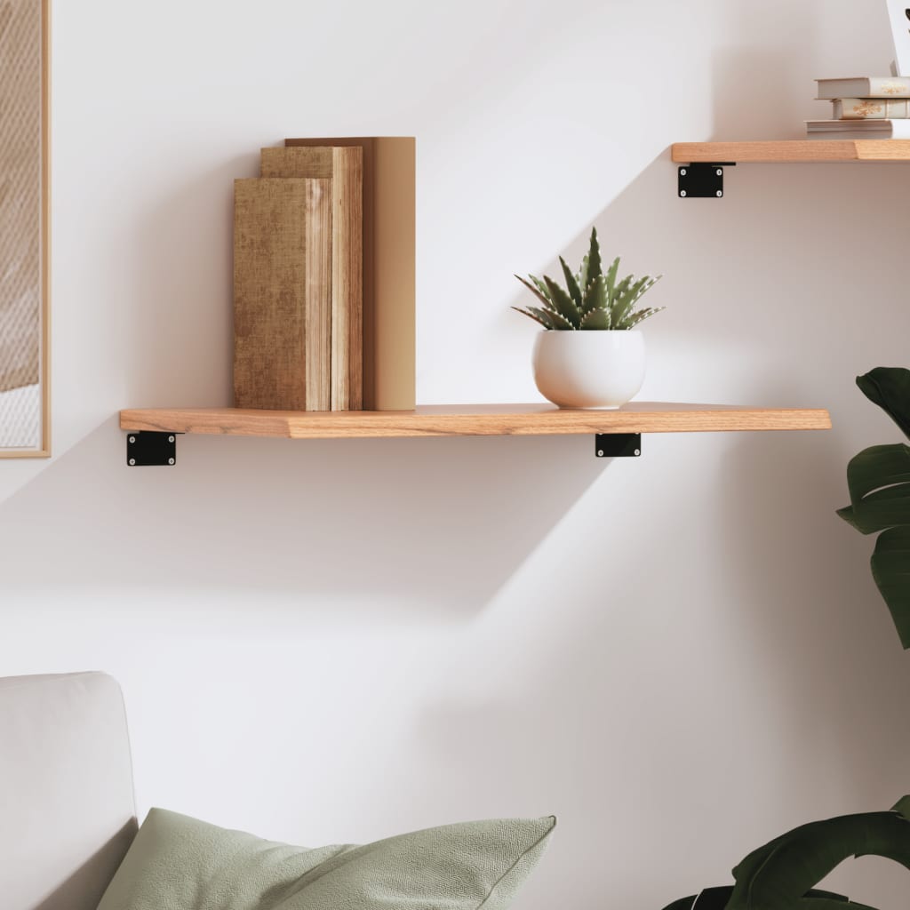 Wandregal Hellbraun 60x40x2 cm Massivholz Eiche Behandelt