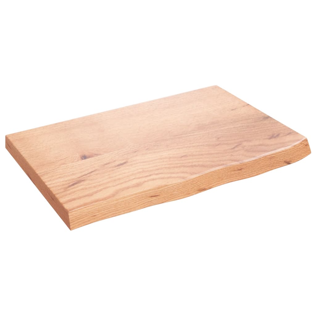 Wandregal Hellbraun 60x40x(2-4) cm Massivholz Eiche Behandelt