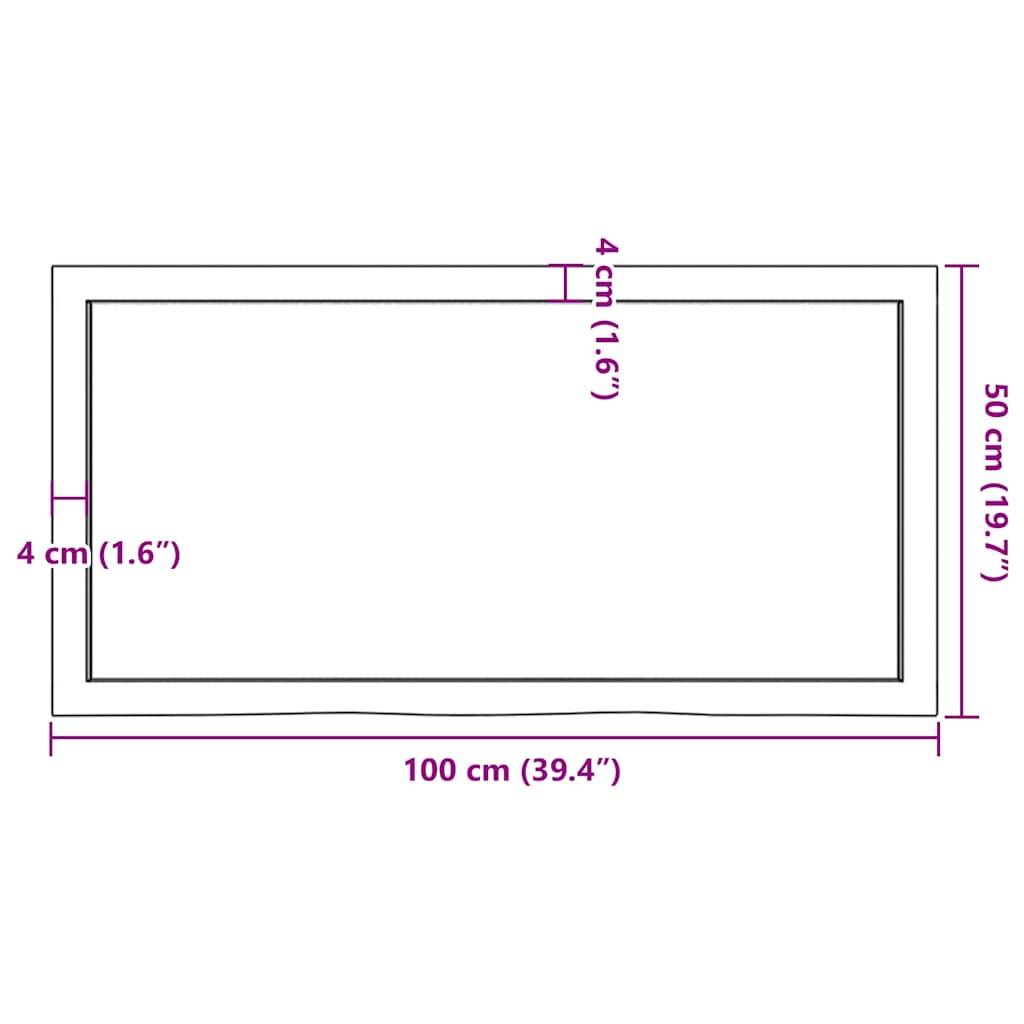 Wandregal Hellbraun 100x50x(2-6) cm Massivholz Eiche Behandelt