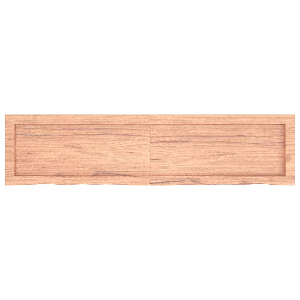 Wandregal Hellbraun 120x30x(2-4) cm Massivholz Eiche Behandelt