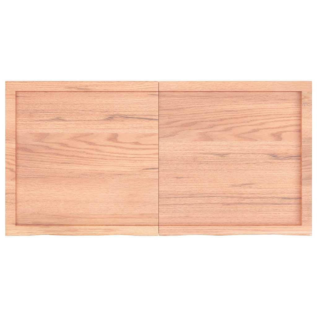 Wandregal Hellbraun 120x60x(2-4) cm Massivholz Eiche Behandelt