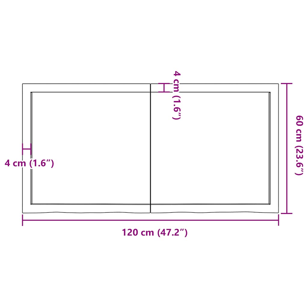 Wandregal Hellbraun 120x60x(2-4) cm Massivholz Eiche Behandelt