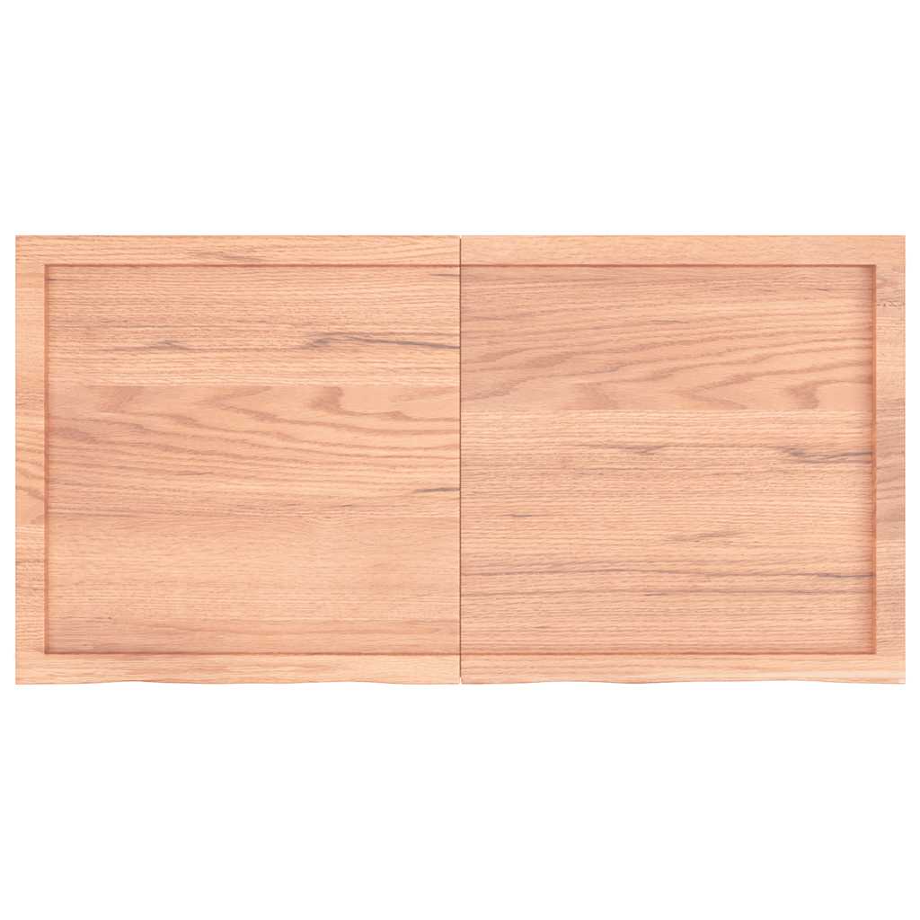 Wandregal Hellbraun 120x60x(2-6) cm Massivholz Eiche Behandelt