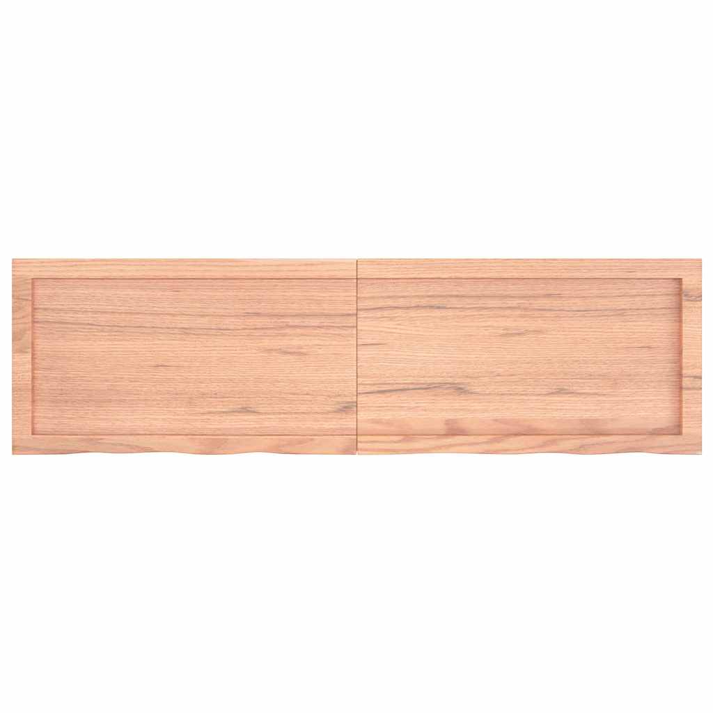 Wandregal Hellbraun 140x40x(2-4) cm Massivholz Eiche Behandelt