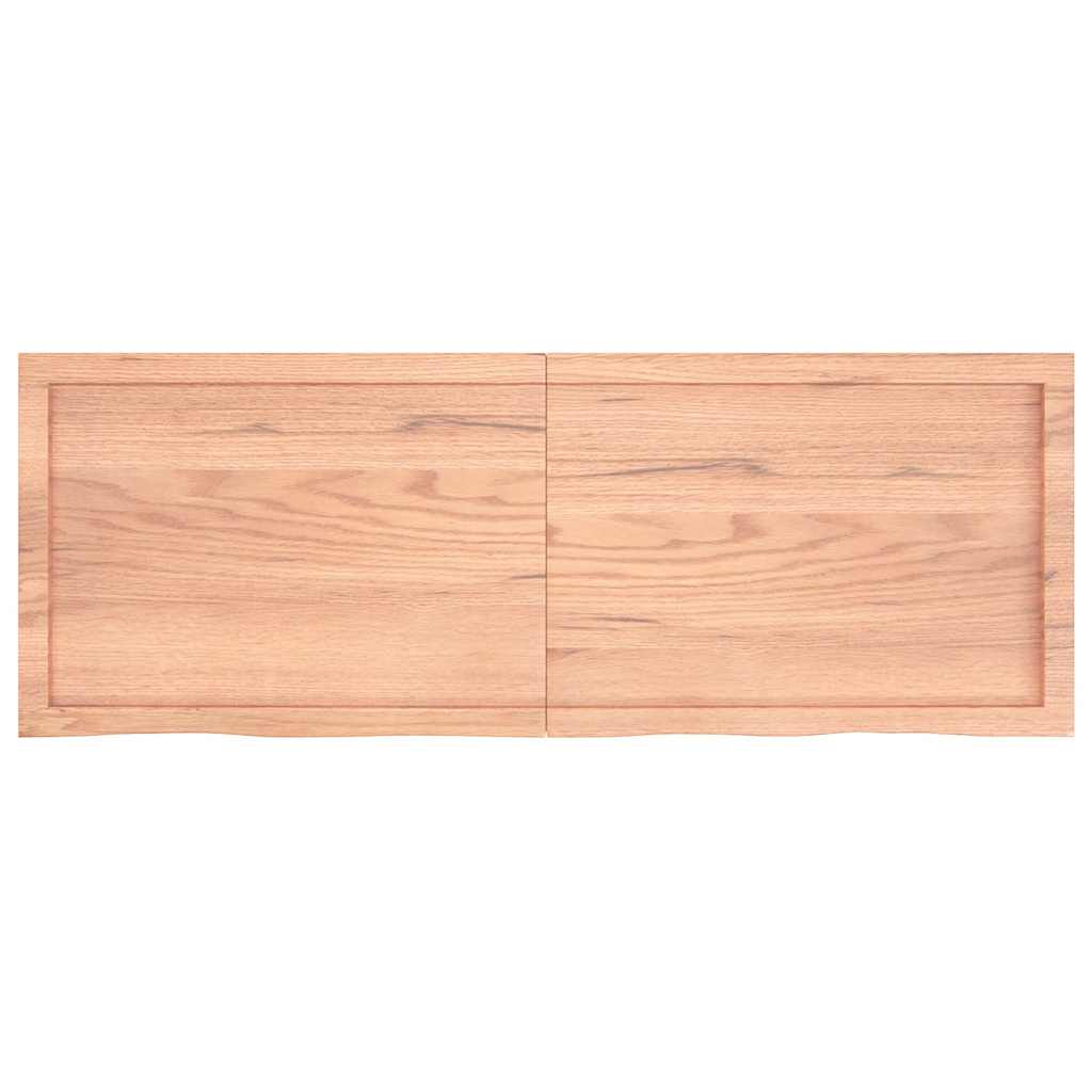 Wandregal Hellbraun 140x50x(2-6) cm Massivholz Eiche Behandelt