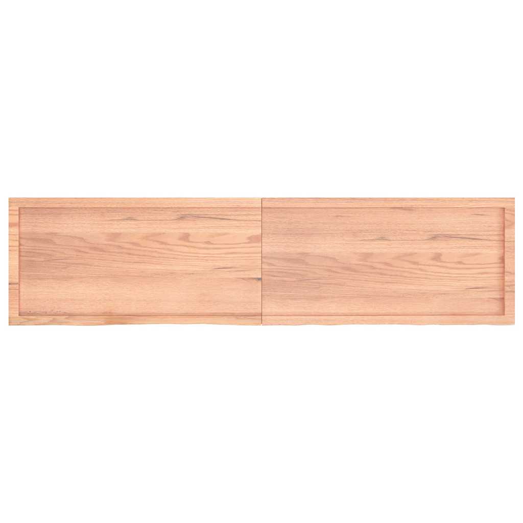 Wandregal Hellbraun 200x50x(2-4) cm Massivholz Eiche Behandelt