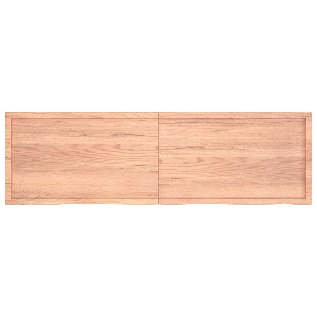 Wandregal Hellbraun 200x60x(2-4) cm Massivholz Eiche Behandelt