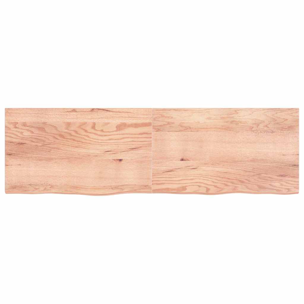 Wandregal Hellbraun 200x60x(2-4) cm Massivholz Eiche Behandelt