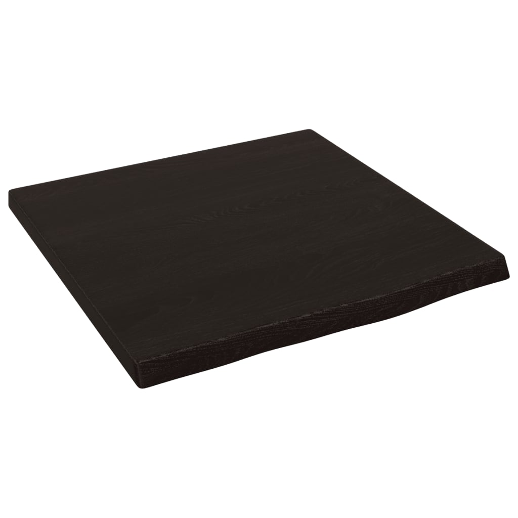 Wandregal Dunkelbraun 40x40x2 cm Massivholz Eiche Behandelt