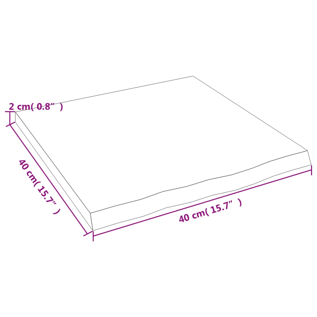 Wandregal Dunkelbraun 40x40x2 cm Massivholz Eiche Behandelt