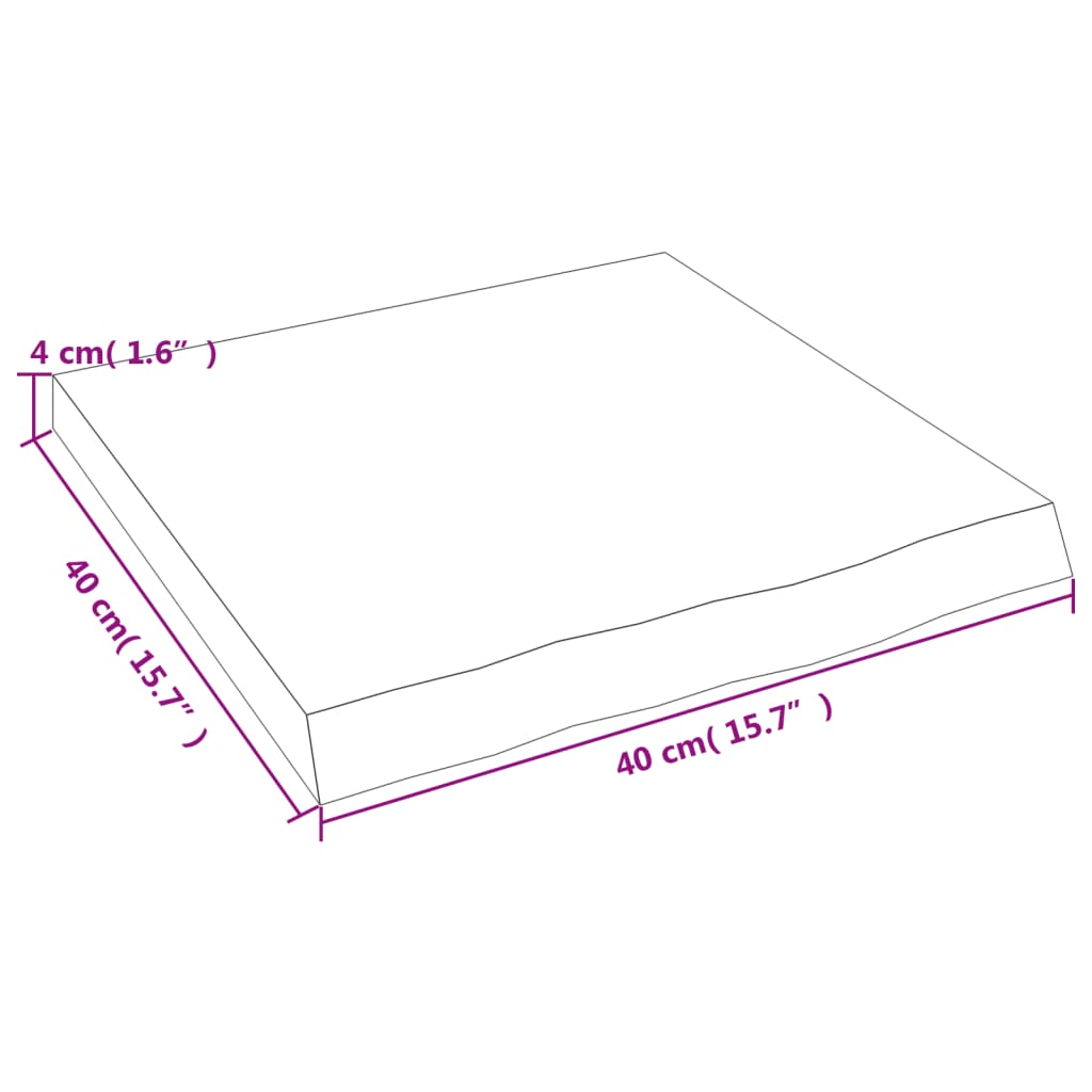 Wandregal Dunkelbraun 40x40x(2-4) cm Massivholz Eiche Behandelt