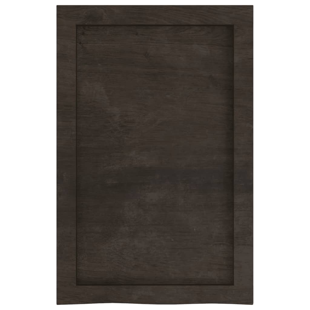 Wandregal Dunkelbraun 40x60x(2-6) cm Massivholz Eiche Behandelt