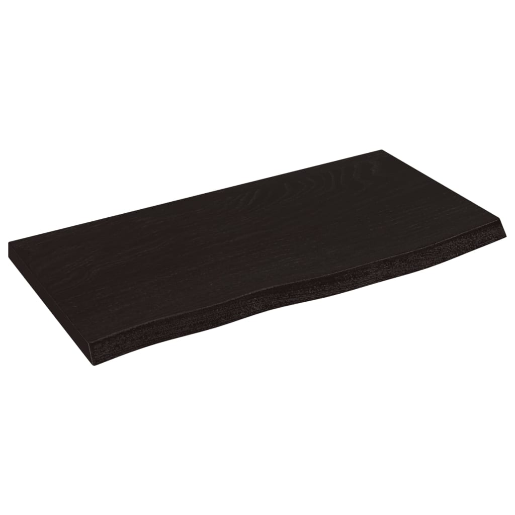 Wandregal Dunkelbraun 60x30x2 cm Massivholz Eiche Behandelt