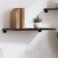 Wandregal Dunkelbraun 60x40x2 cm Massivholz Eiche Behandelt