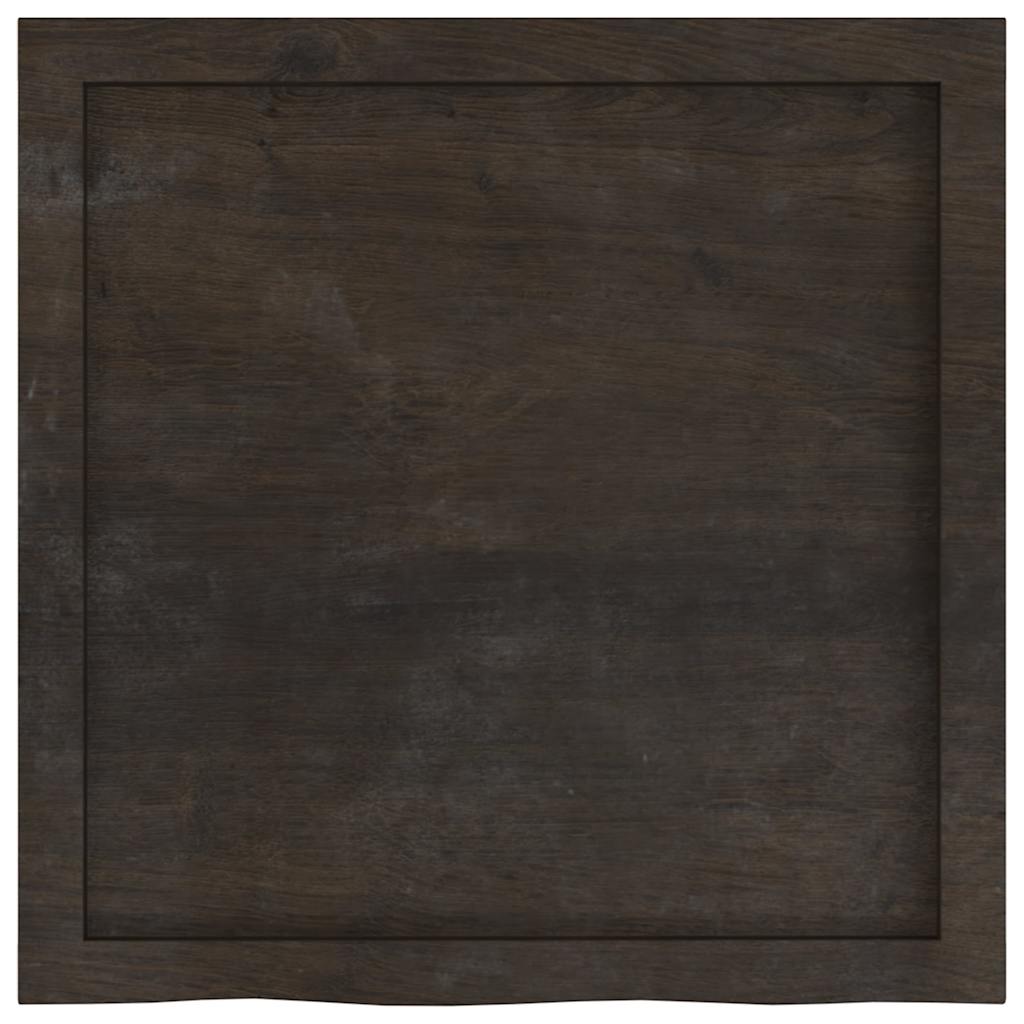 Wandregal Dunkelbraun 60x60x(2-6) cm Massivholz Eiche Behandelt