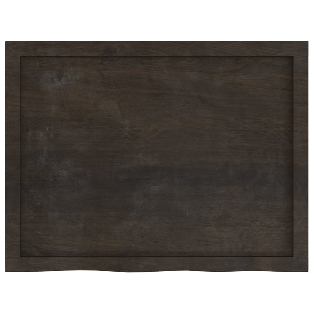 Wandregal Dunkelbraun 80x60x(2-4) cm Massivholz Eiche Behandelt