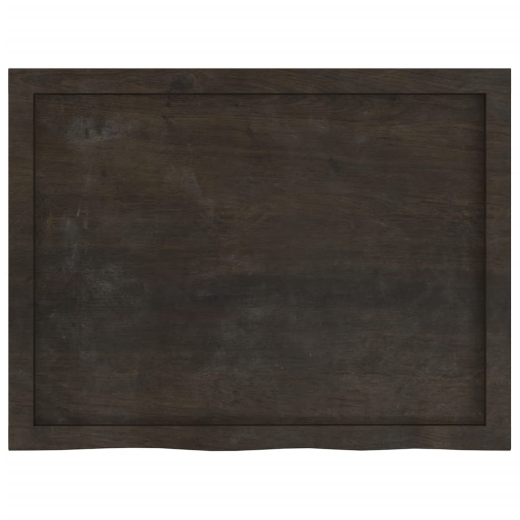 Wandregal Dunkelbraun 80x60x(2-6) cm Massivholz Eiche Behandelt