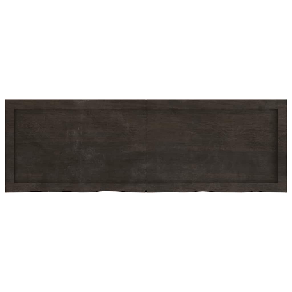 Wandregal Dunkelbraun 120x40x(2-4)cm Massivholz Eiche Behandelt