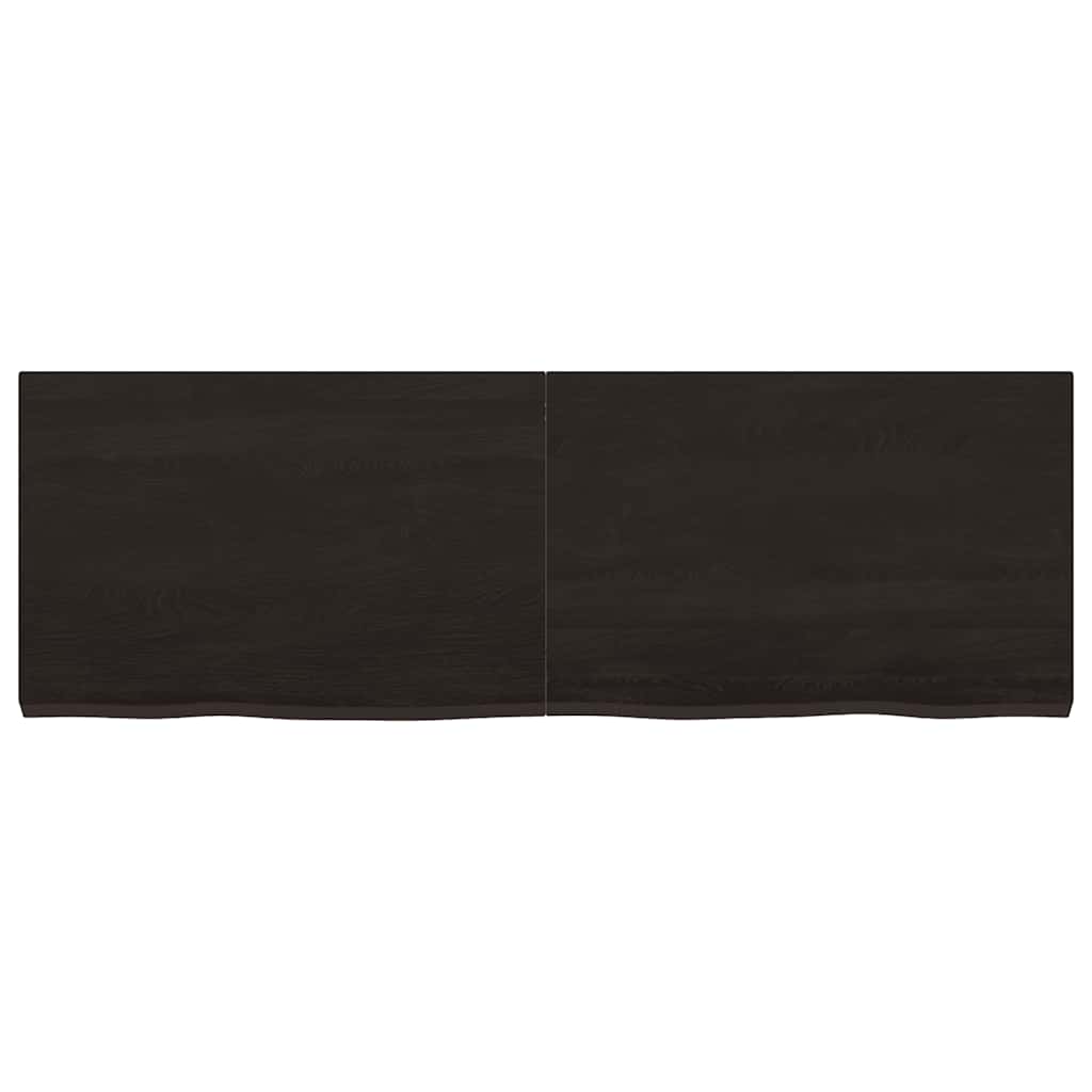 Wandregal Dunkelbraun 120x40x(2-4)cm Massivholz Eiche Behandelt