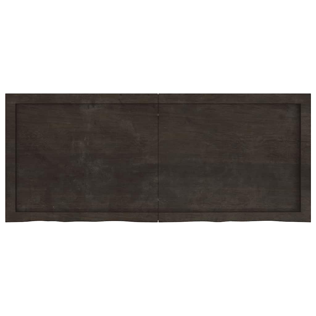 Wandregal Dunkelbraun 120x50x(2-4)cm Massivholz Eiche Behandelt