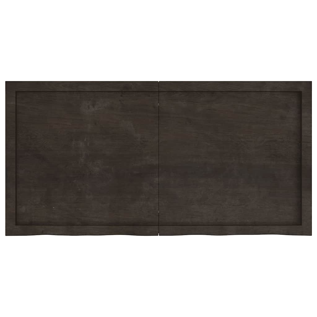 Wandregal Dunkelbraun 120x60x(2-4)cm Massivholz Eiche Behandelt