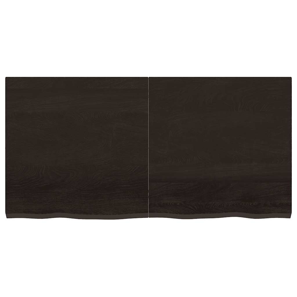 Wandregal Dunkelbraun 120x60x(2-4)cm Massivholz Eiche Behandelt