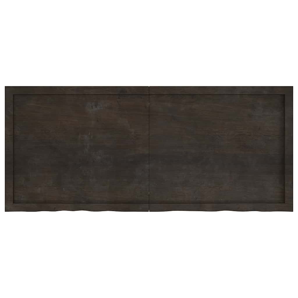 Wandregal Dunkelbraun 140x60x(2-4)cm Massivholz Eiche Behandelt