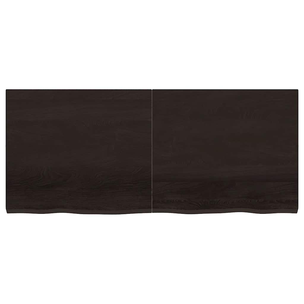 Wandregal Dunkelbraun 140x60x(2-4)cm Massivholz Eiche Behandelt