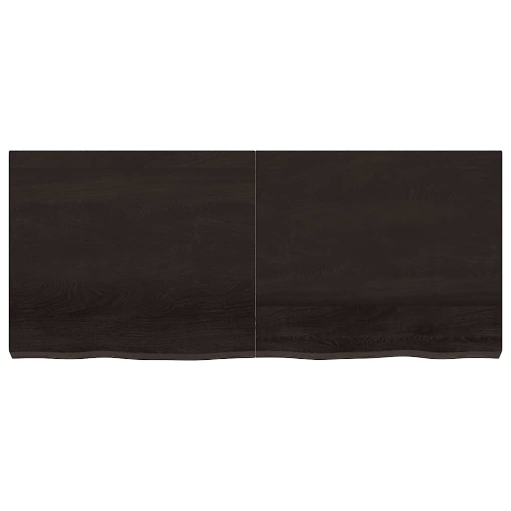 Wandregal Dunkelbraun 140x60x(2-6)cm Massivholz Eiche Behandelt