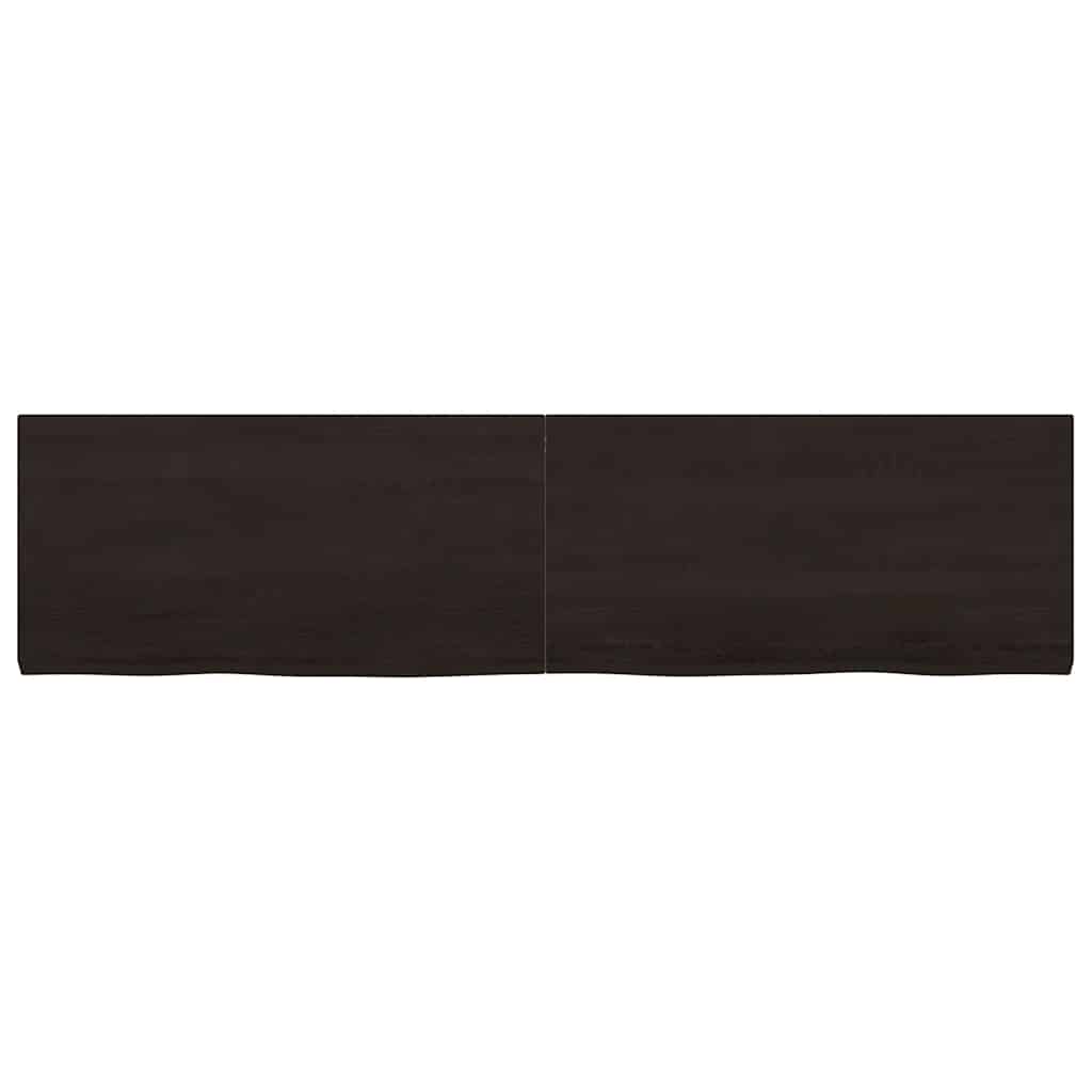 Wandregal Dunkelbraun 160x40x(2-4)cm Massivholz Eiche Behandelt