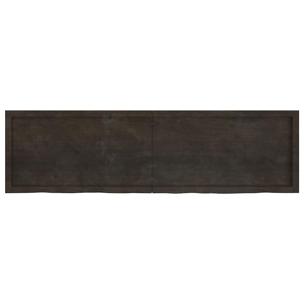 Wandregal Dunkelbraun 180x50x(2-6)cm Massivholz Eiche Behandelt