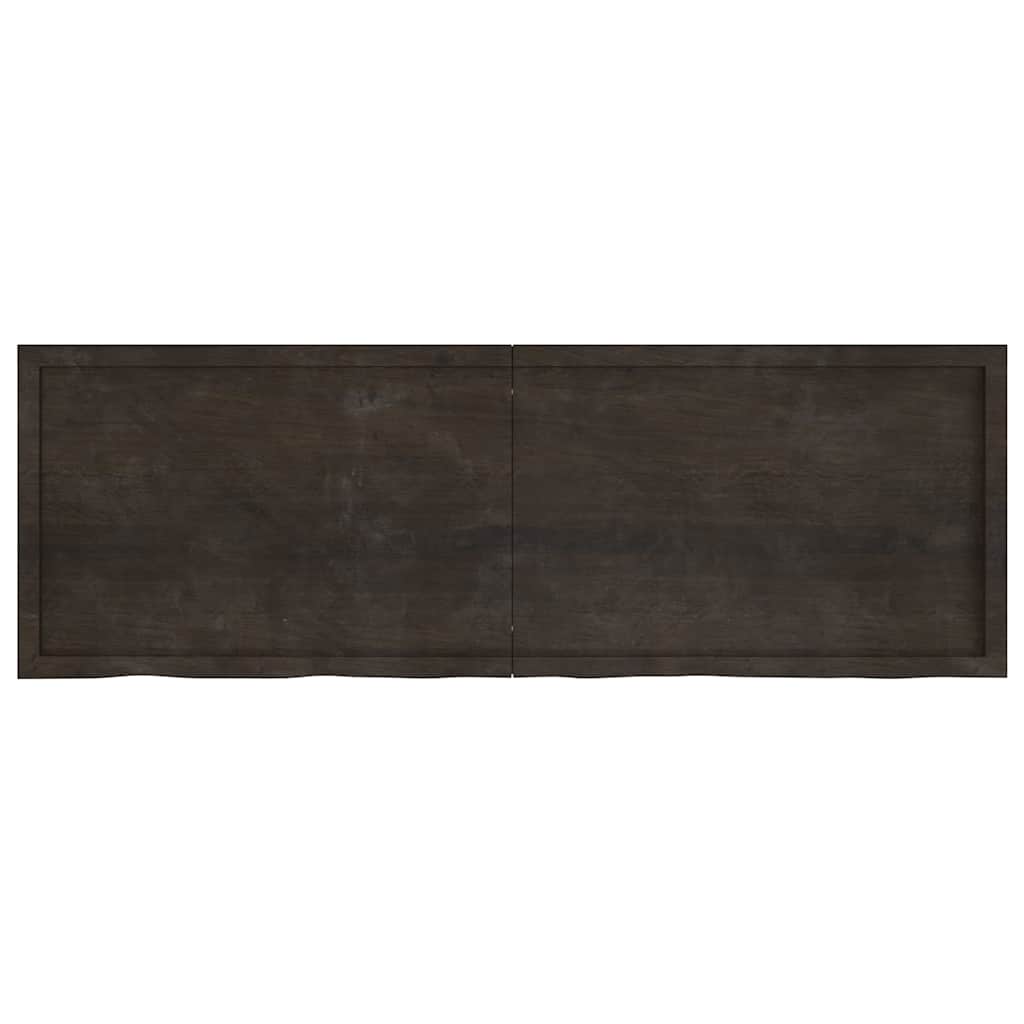 Wandregal Dunkelbraun 180x60x(2-4)cm Massivholz Eiche Behandelt