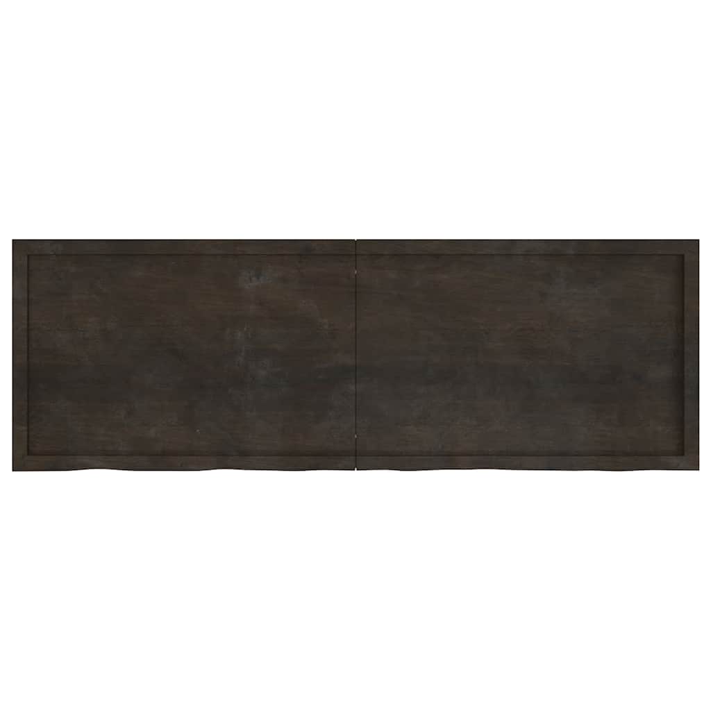 Wandregal Dunkelbraun 180x60x(2-6)cm Massivholz Eiche Behandelt