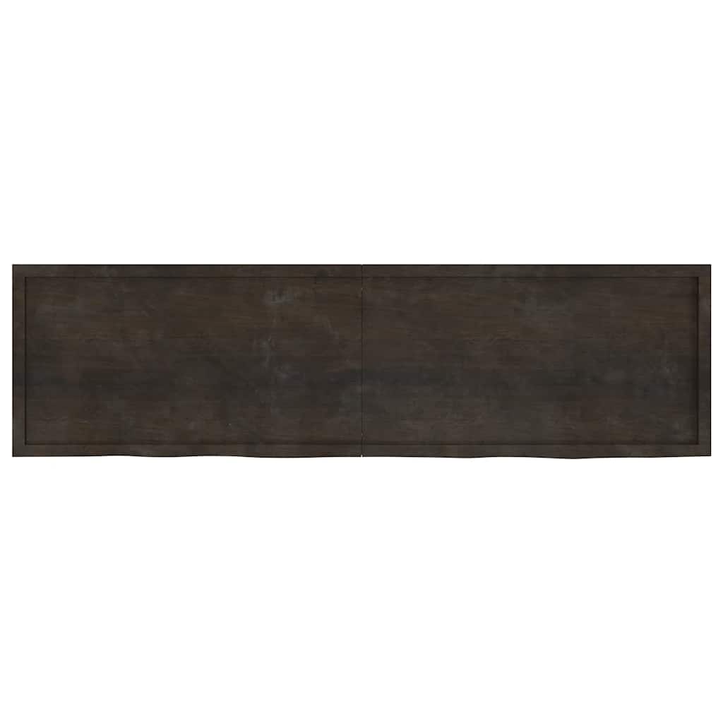 Wandregal Dunkelbraun 220x60x(2-4)cm Massivholz Eiche Behandelt