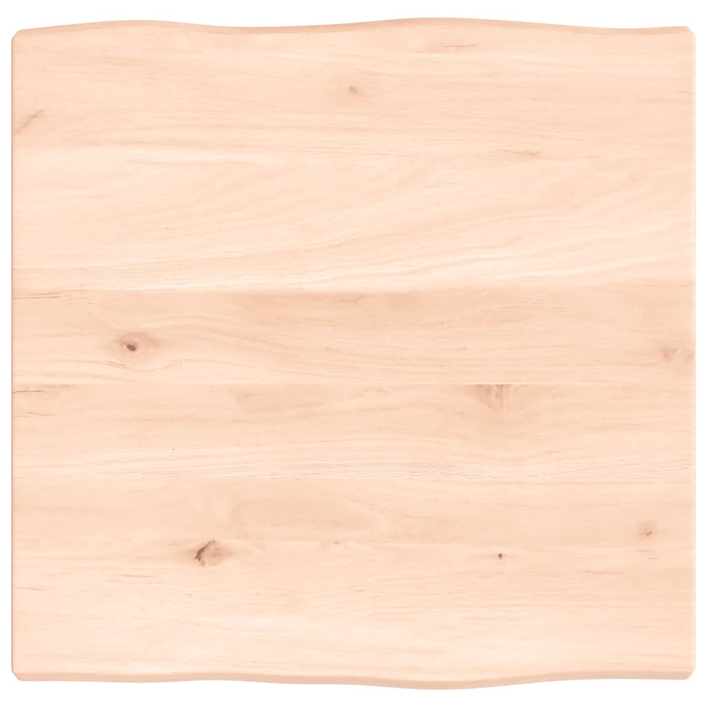 Tischplatte 40x40x2 cm Massivholz Eiche Unbehandelt Baumkante