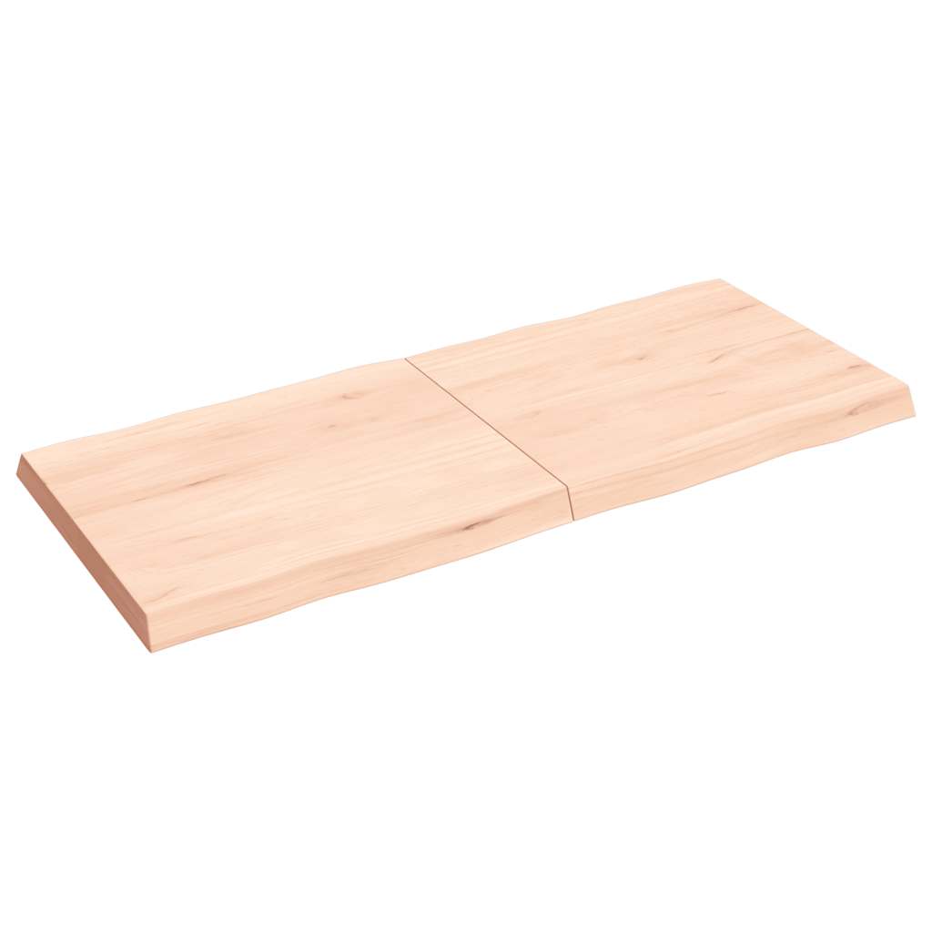 Tischplatte 140x60x(2-6) cm Massivholz Unbehandelt Baumkante