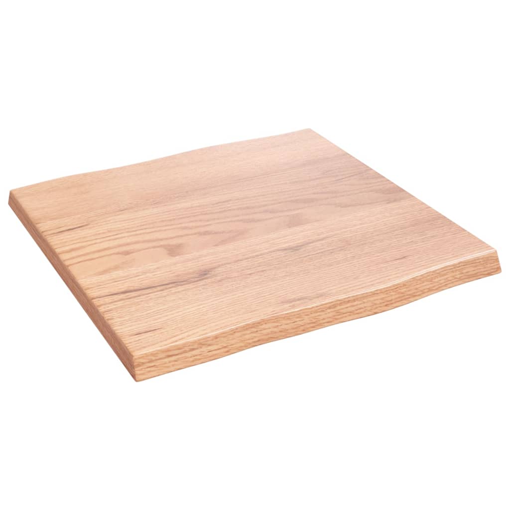 Tischplatte 40x40x2 cm Massivholz Eiche Behandelt Baumkante