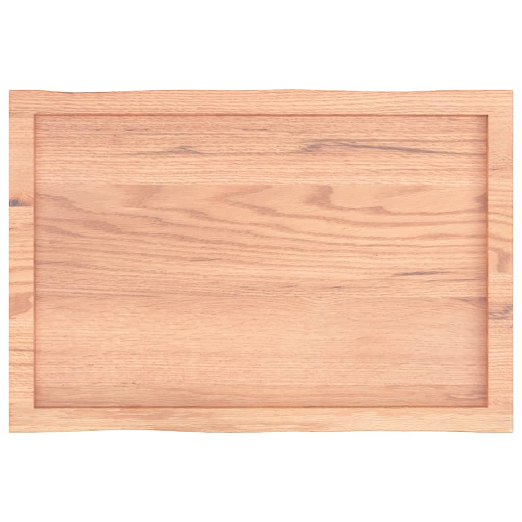Tischplatte 80x50x(2-6) cm Massivholz Behandelt Baumkante