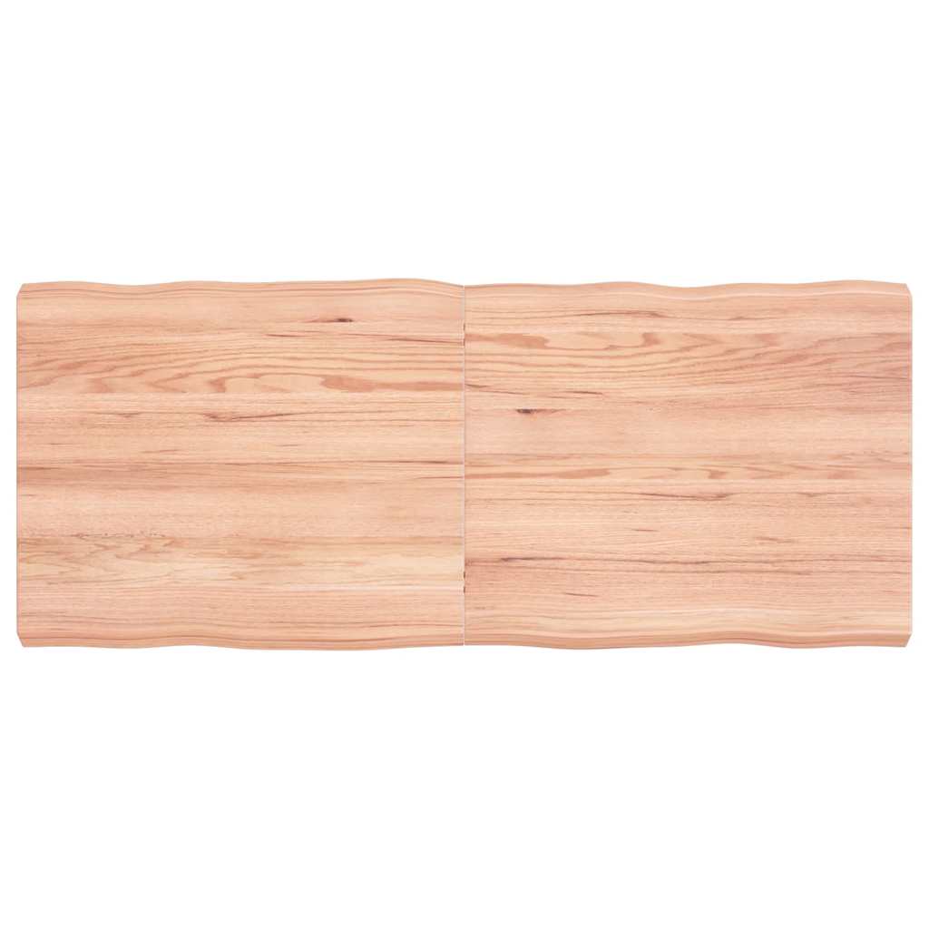 Tischplatte 120x50x(2-6) cm Massivholz Behandelt Baumkante
