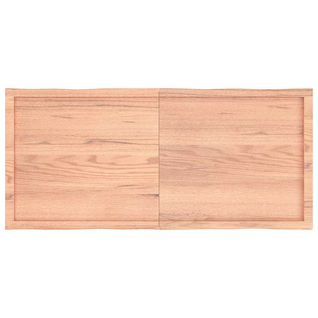 Tischplatte 140x60x(2-4) cm Massivholz Behandelt Baumkante