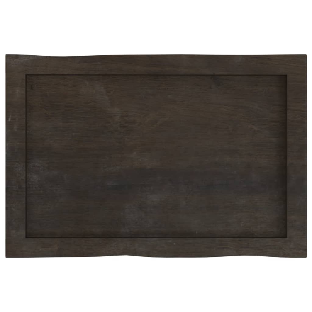 Tischplatte 60x40x(2-4) cm Massivholz Behandelt Baumkante