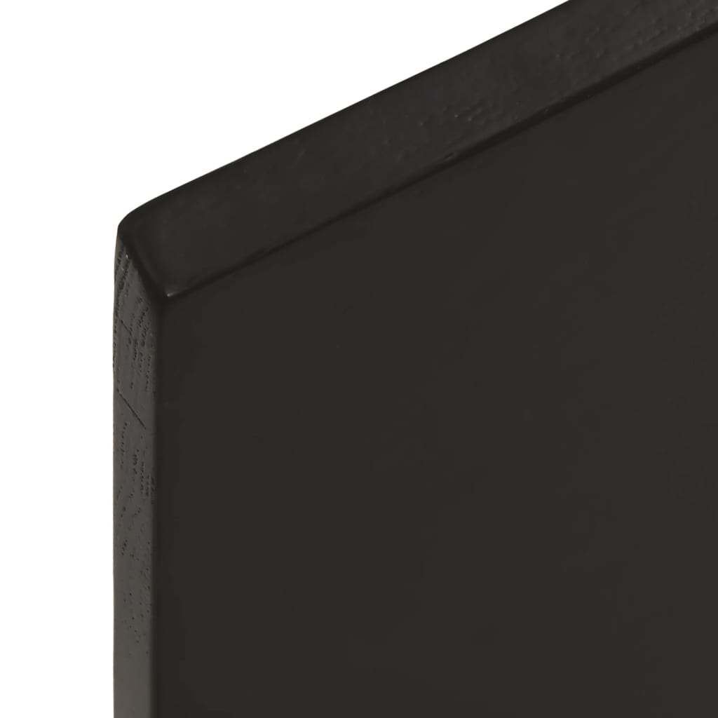 Tischplatte 80x50x2 cm Massivholz Eiche Behandelt Baumkante