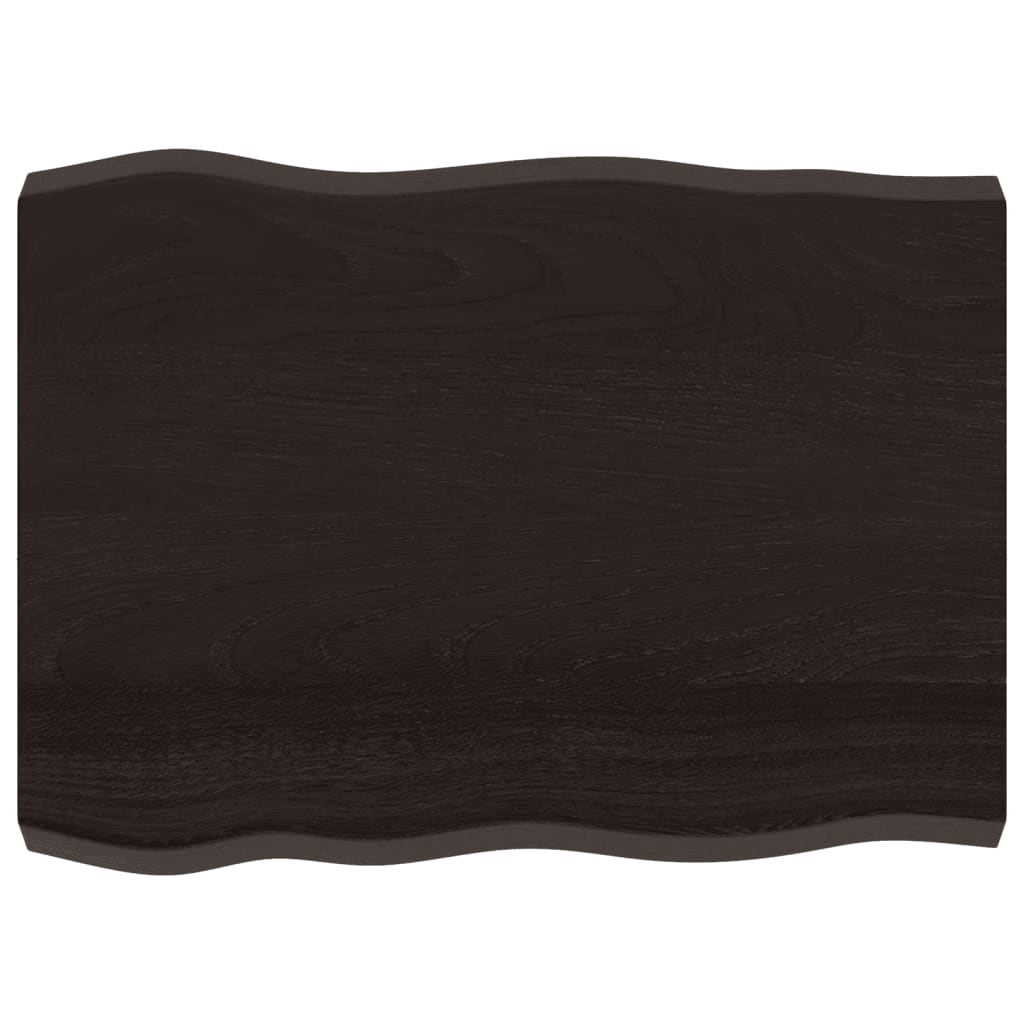 Tischplatte 80x60x(2-6) cm Massivholz Behandelt Baumkante