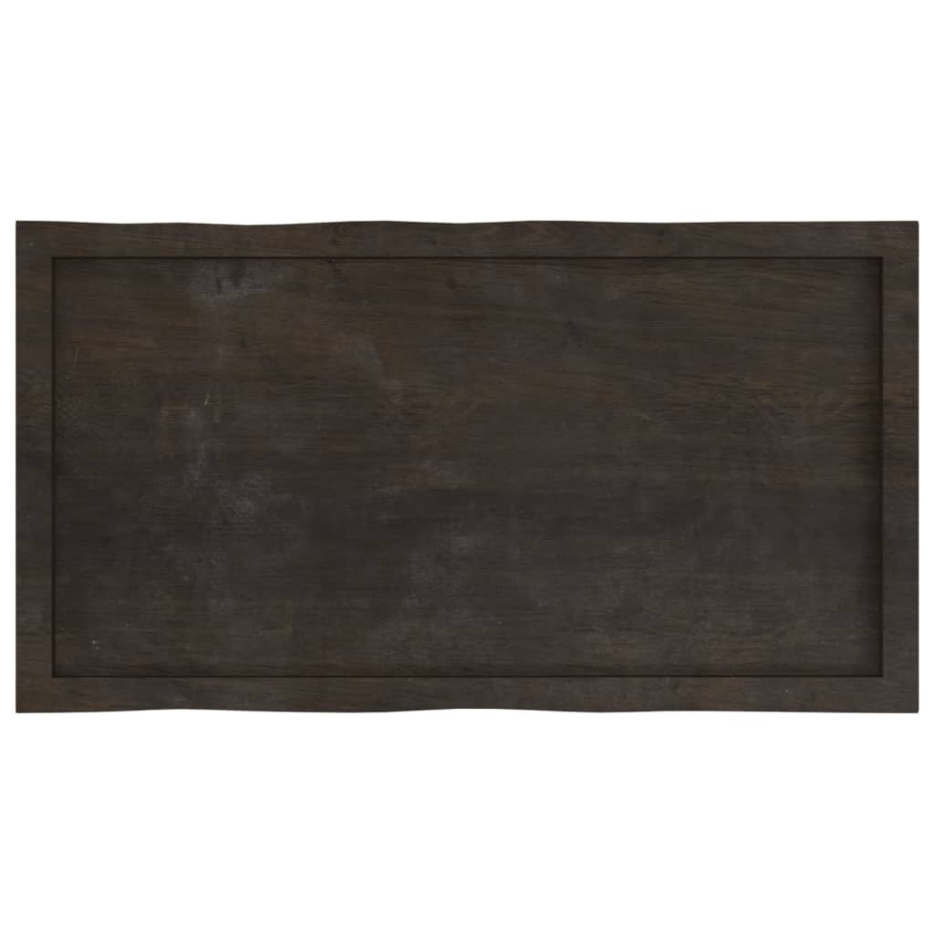 Tischplatte 100x50x(2-6) cm Massivholz Behandelt Baumkante