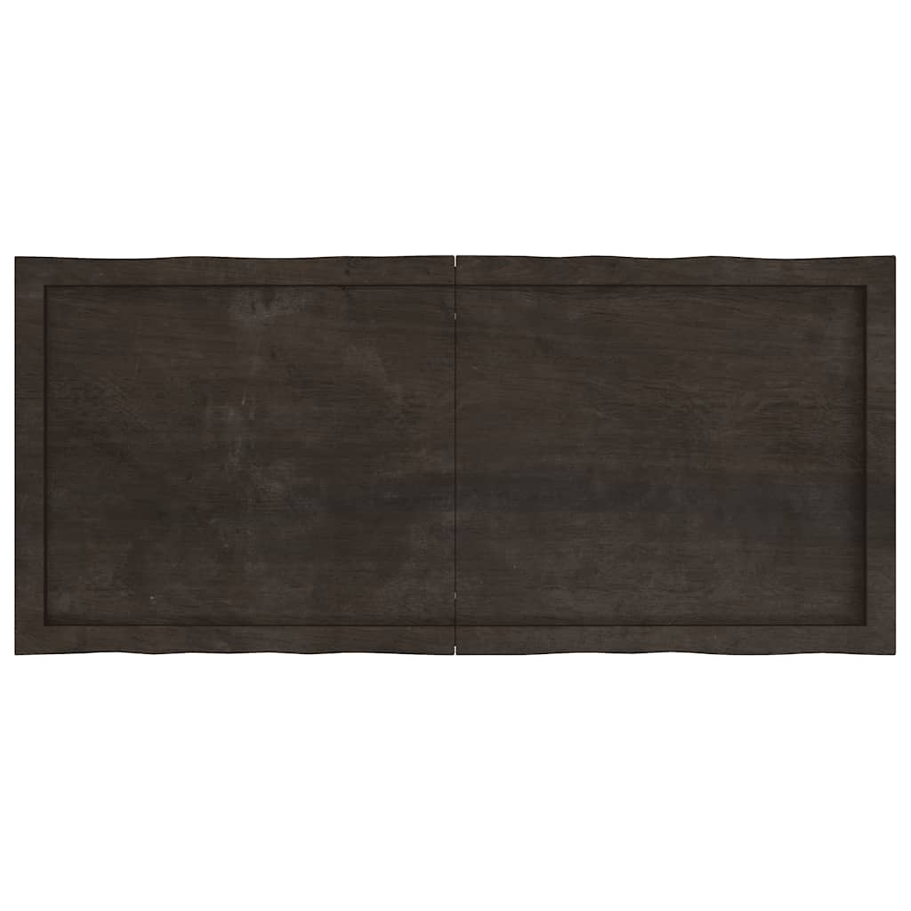 Tischplatte 120x50x(2-6) cm Massivholz Behandelt Baumkante
