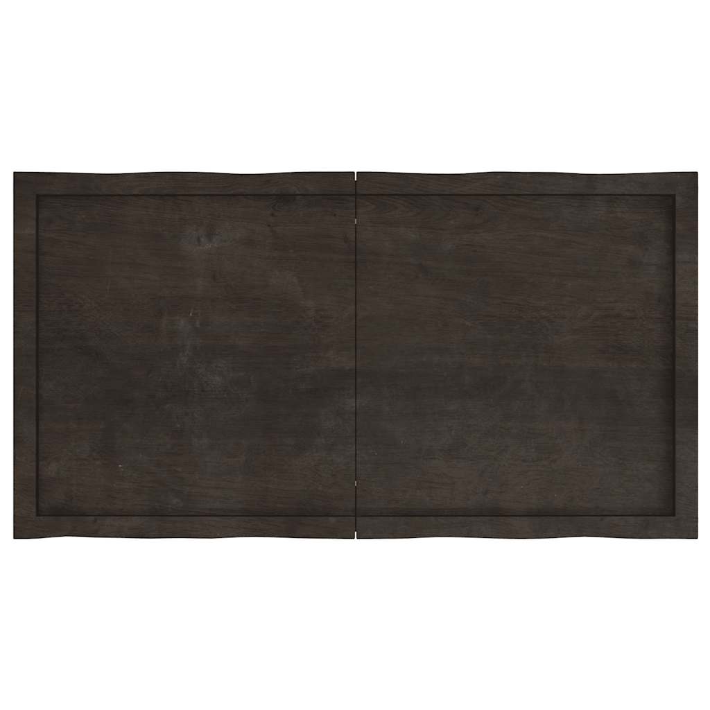 Tischplatte 120x60x(2-6) cm Massivholz Behandelt Baumkante