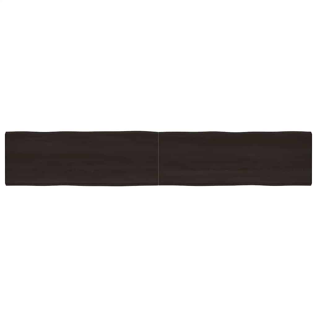 Tischplatte 220x40x(2-6) cm Massivholz Behandelt Baumkante
